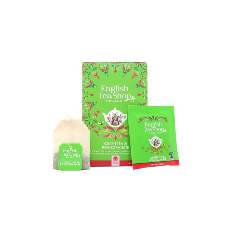 Bio zeleni čaj & granatno jabolko 20 vrečk English Tea Shop