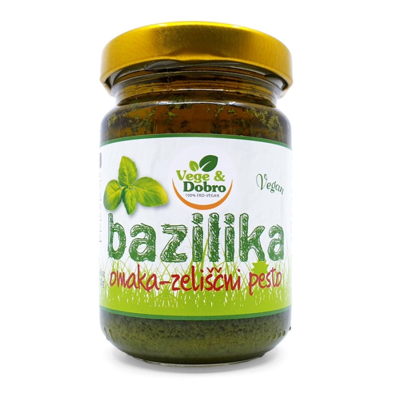 Bio bazilika v olju zeliščni pesto 135 g vege & dobro