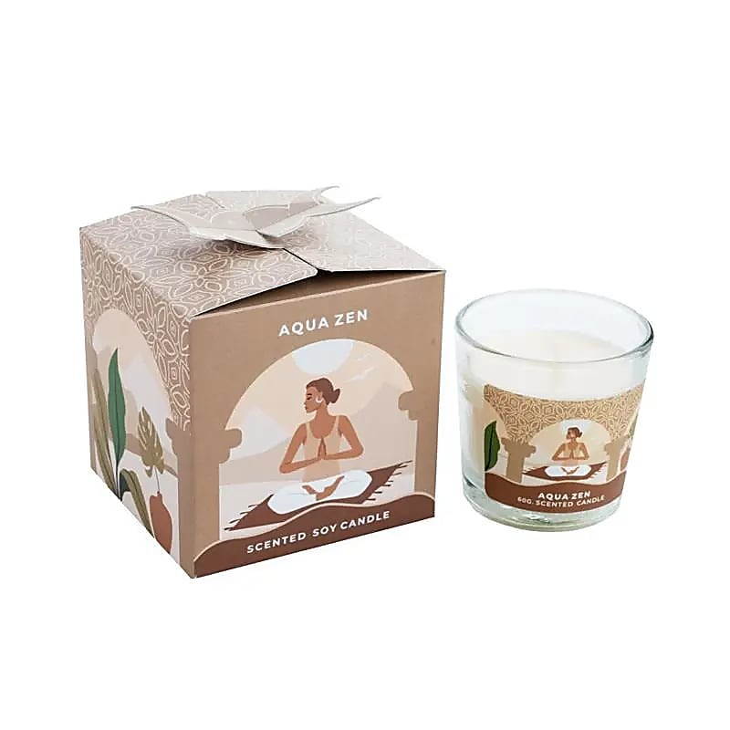 Moonshine Yoga sveča iz sojinega voska Aqua zen