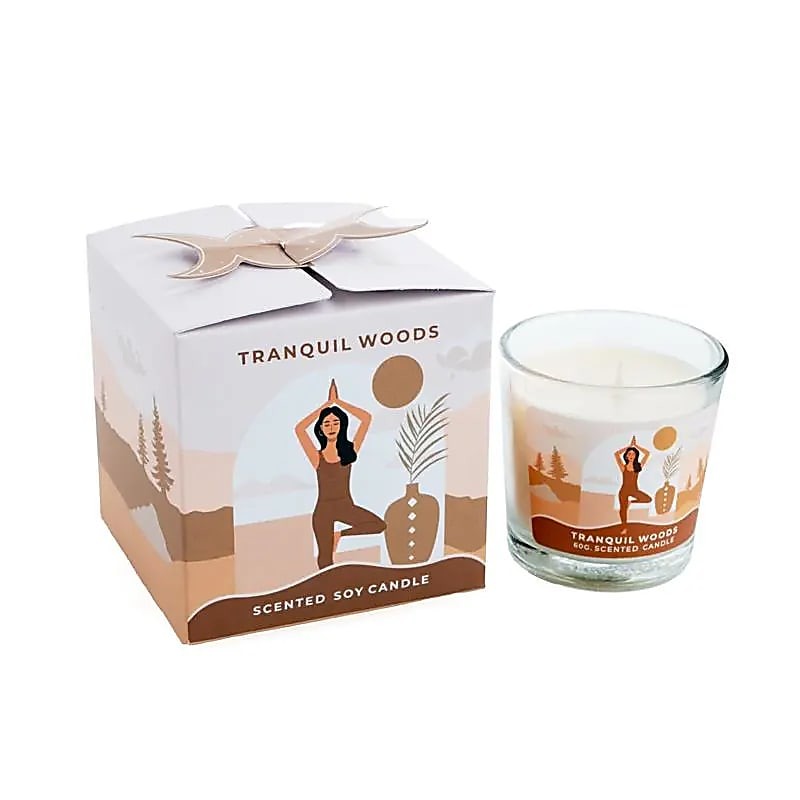 Moonshine Yoga sveča iz sojinega voska Mirni gozdovi 12 ur gorenja