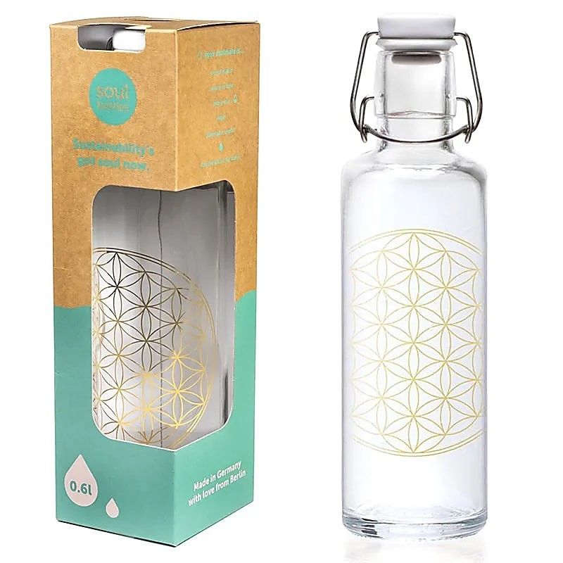 Najčistejša steklenica za pitje na svetu s čudovitim motivom Flower of Life 750 ml Soul bottles