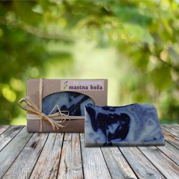 Trdo milo za obraz-mastna koža 100g Cvetka