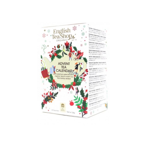Ekološki adventni koledar v beli škatlici, 37,5 g, English Tea Shop