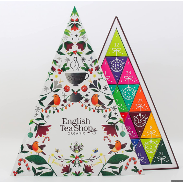 Ekoliški Advetni koledar, trikoten, bel, 50 g, English Tea Shop