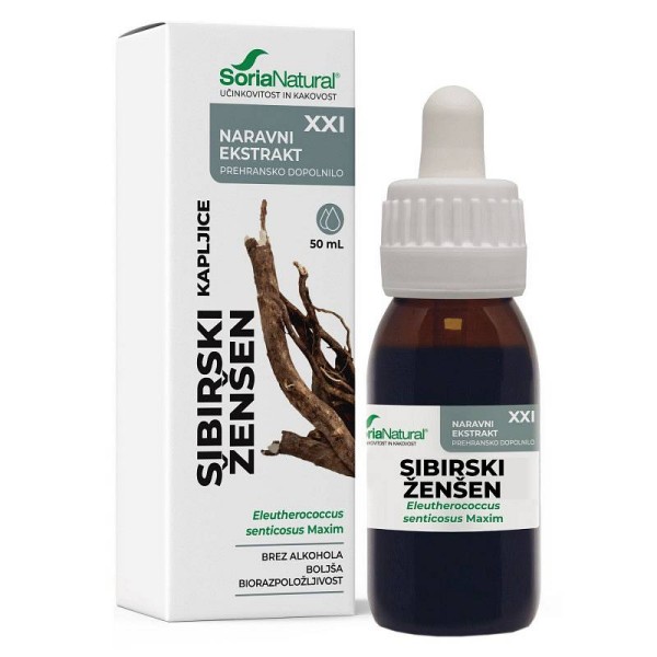 Kapljice sibirski ženšen XXI 50ml Soria Natural