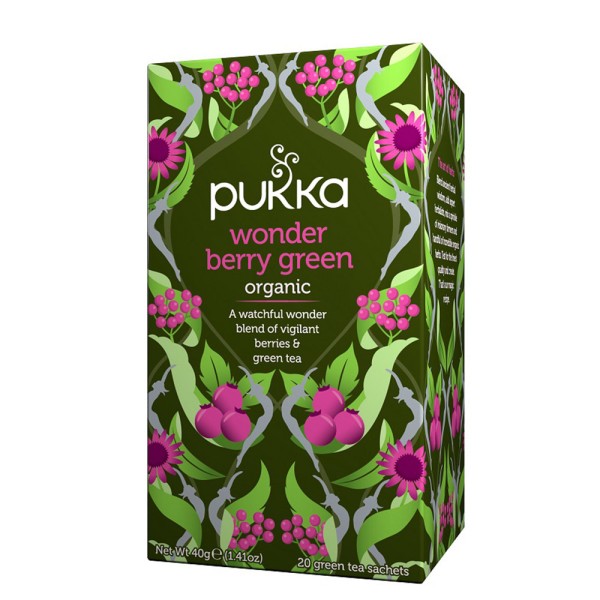 Zeleni čaj Z JAGODIČEVJEM 20 vrečk Pukka