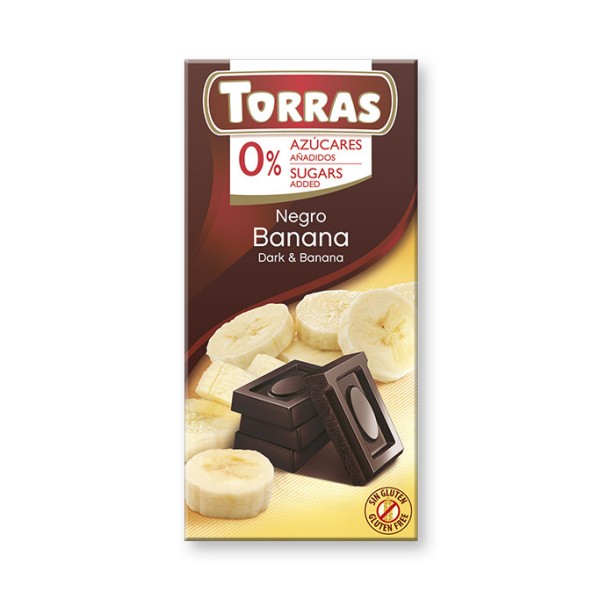 Temna čokolada z banano 75g TORRAS