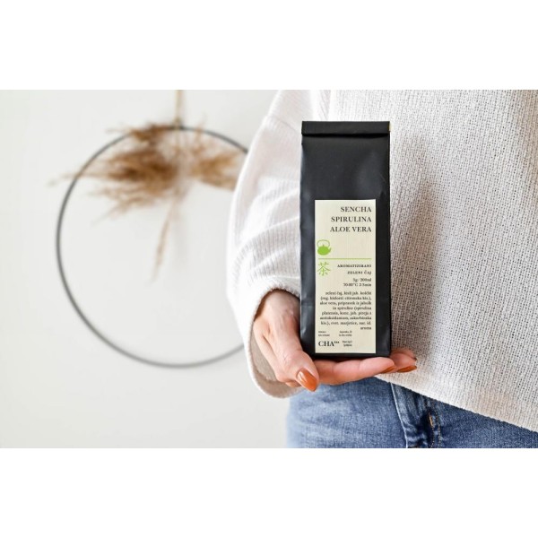 Čaj Sencha spirulina aloe vera 100 g, Cha