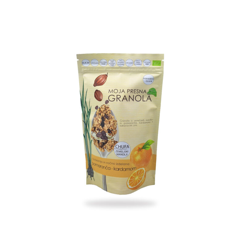 Presna ekološka granola pomaranča – kardamom 230 g drobTinka