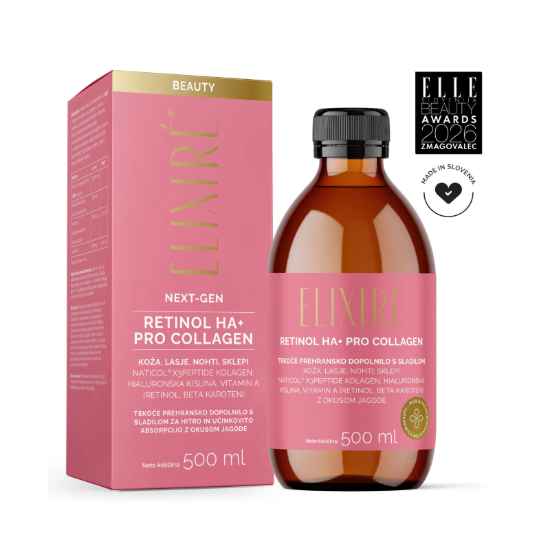 RETINOL HA+ PRO COLLAGEN, okus jagode 500ml Elixire