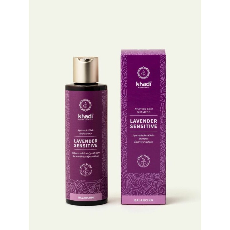 Šampon LAVANDA za občutljivo lasišče 200ml Khadi