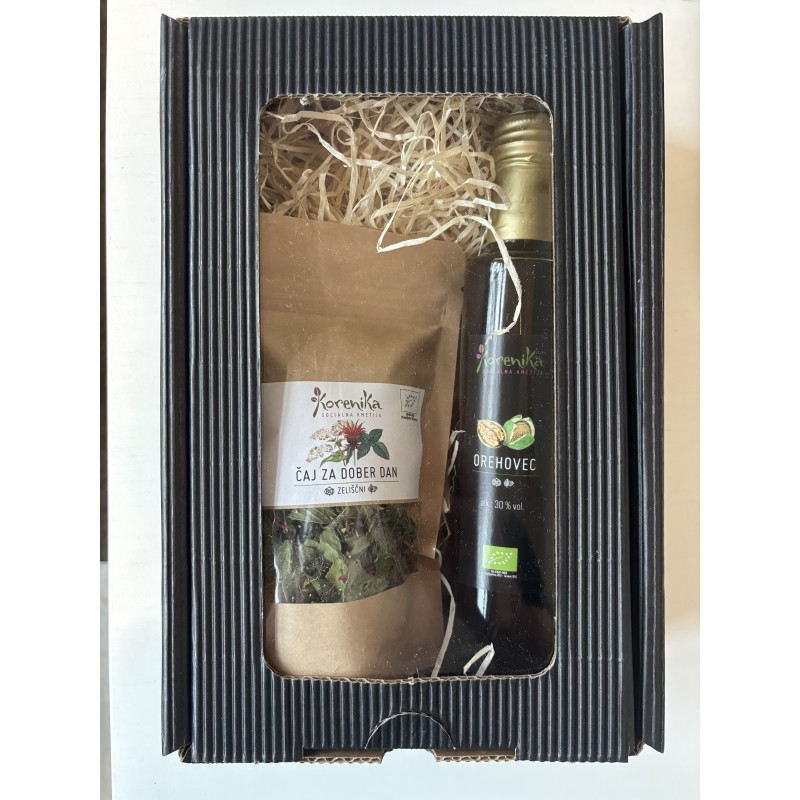 Darilni paket (čaj, orehovec) Korenika