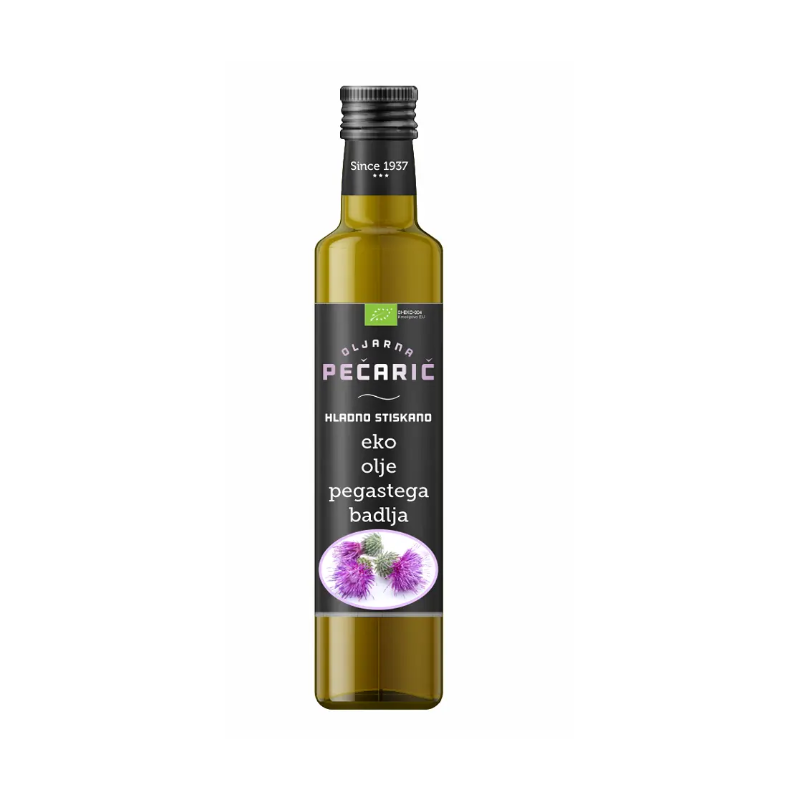 Ekološko hladno stiskano olje pegastega badlja 250ml Oljarna Pečarič