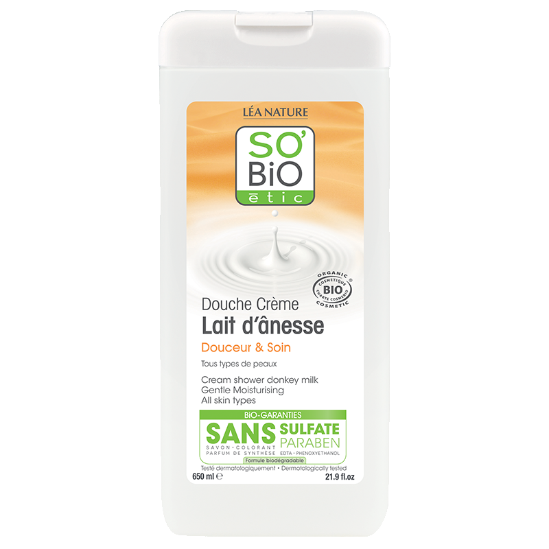 Krema za tuširanje z osličjim mlekom 650 ml, So Bio