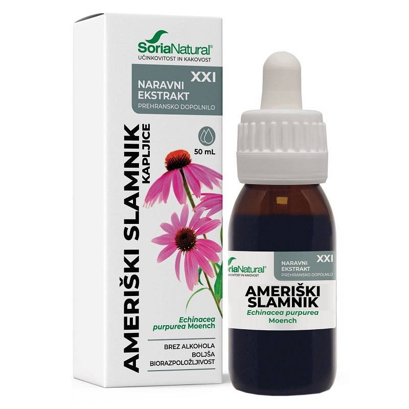 Kapljce ameriški slamnik XXI 50ml Soria Natural