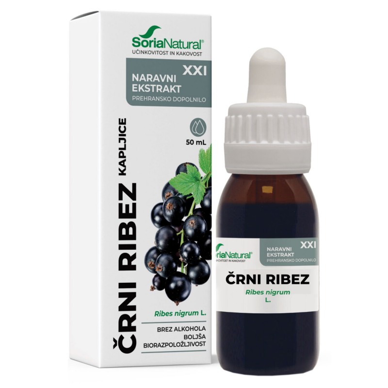 Kapljice črni ribez XXI 50ml Soria Natural