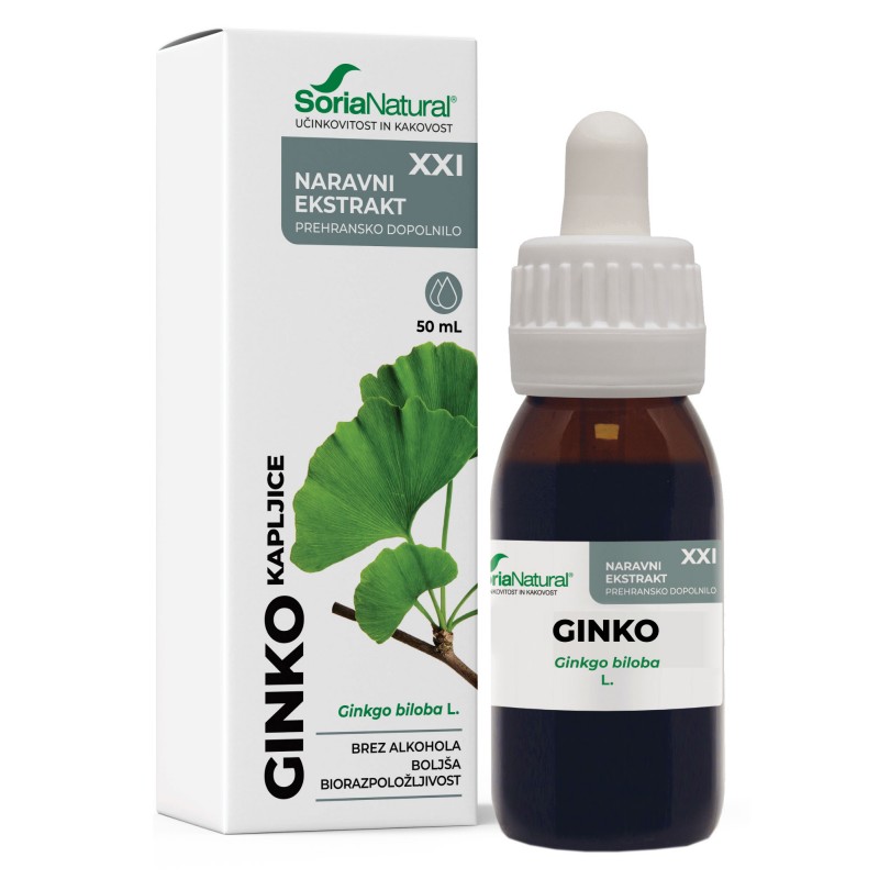 Kapljice ginko XXI 50ml Soria Natural