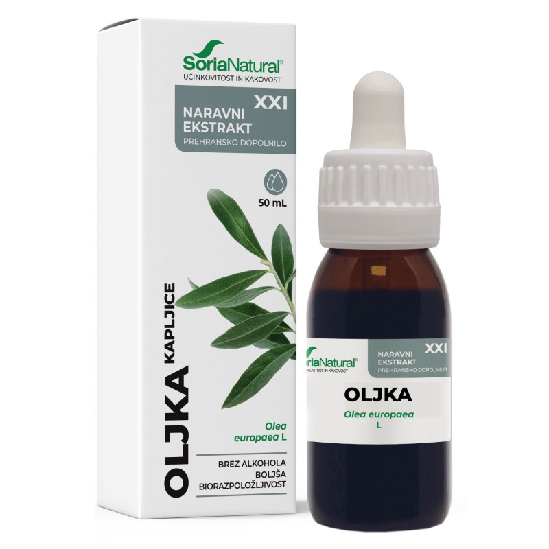 Kapljice oljka XXI 50ml Soria Natural