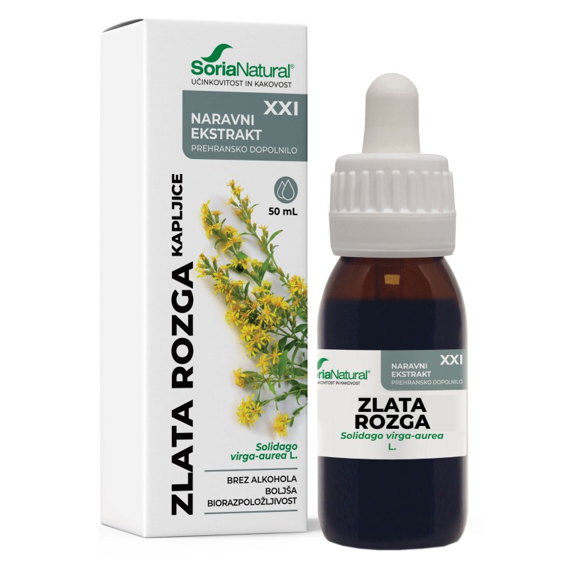 Kapljice zlata rozga XXI 50ml Soria Natural