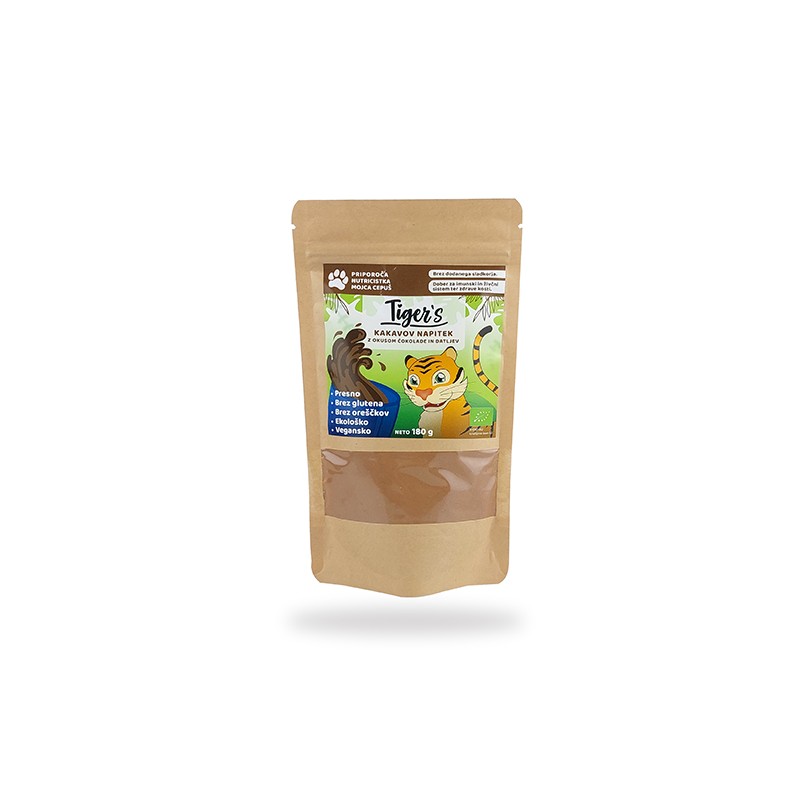 Tigers kakavov napitek z okusom čokolade in datljev 180g drobTinka
