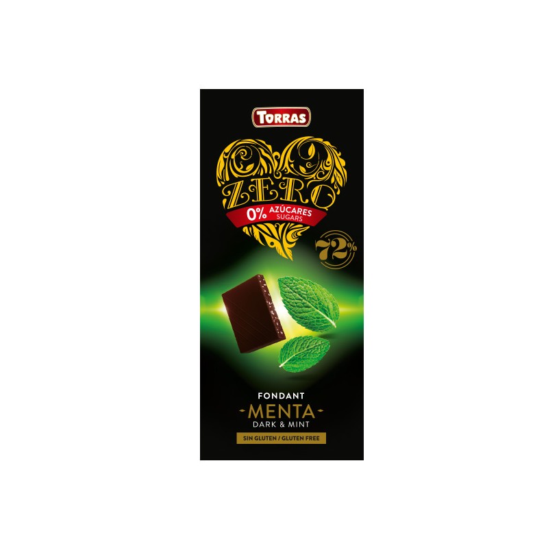 Temna čokolada s sladilom in meto zero 100g TORRAS