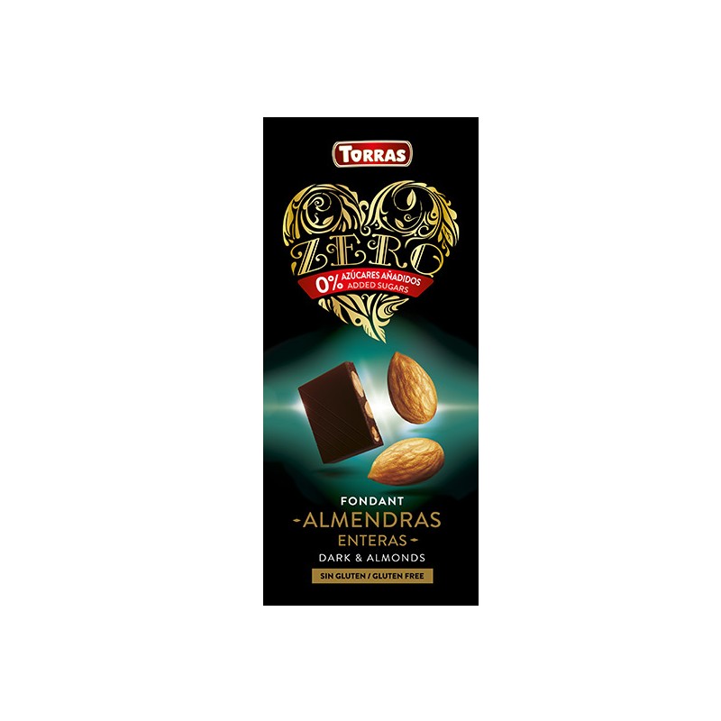 Temna čokolada z mandlji Zero 125g TORRAS