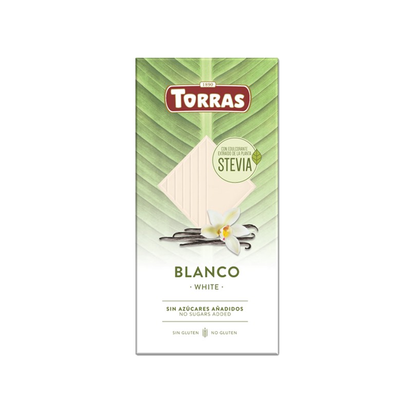 Bela čokolada s stevio 100g Torras