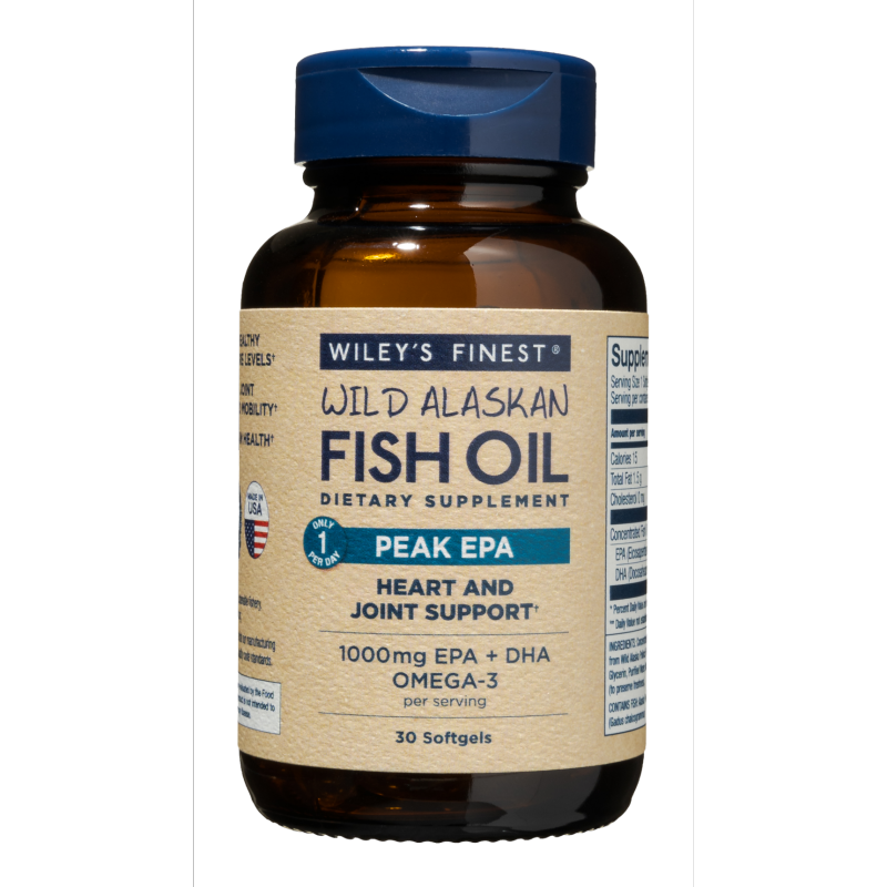 Peak EPA, Wild Alaskan Riblje olje 30 k, Wileys Finest