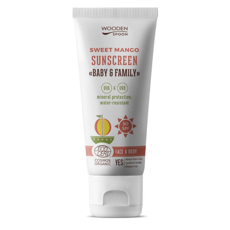 Organska zaščita pred soncem SPF50 Mango 100 ml Wooden spoon