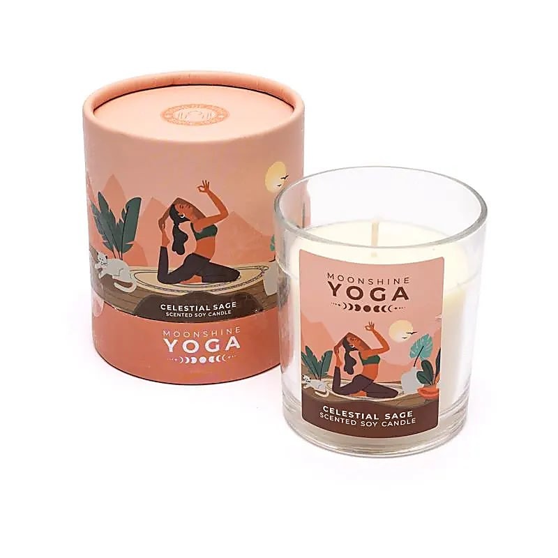 Moonshine Yoga sveča iz sojinega voska Nebeški modrec