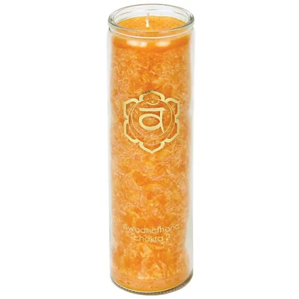 Dišeča sveča 2. čakra oranžna 21x6,5 cm