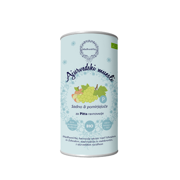 Bio Ajurvedski muesli sadno in pomirjajoče Pitta ravnovesje, 300 g, MadhuraVita