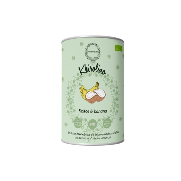 Bio Instant žitni obrok Khirolino Kokos in Banana, 330 g, MadhuraVita