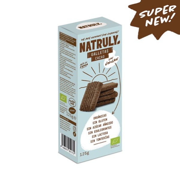 Bio keksi s kakavom brez glutena, laktoze 125 g Natruly