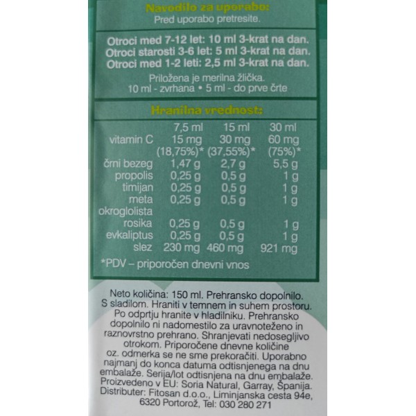 Dobro dihamo sirup za otroke 150 ml Pharmasor