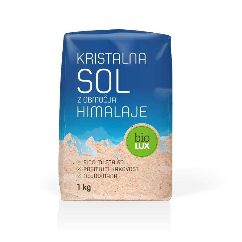 Himalajska sol mleta nejodirana 1kg BioLux