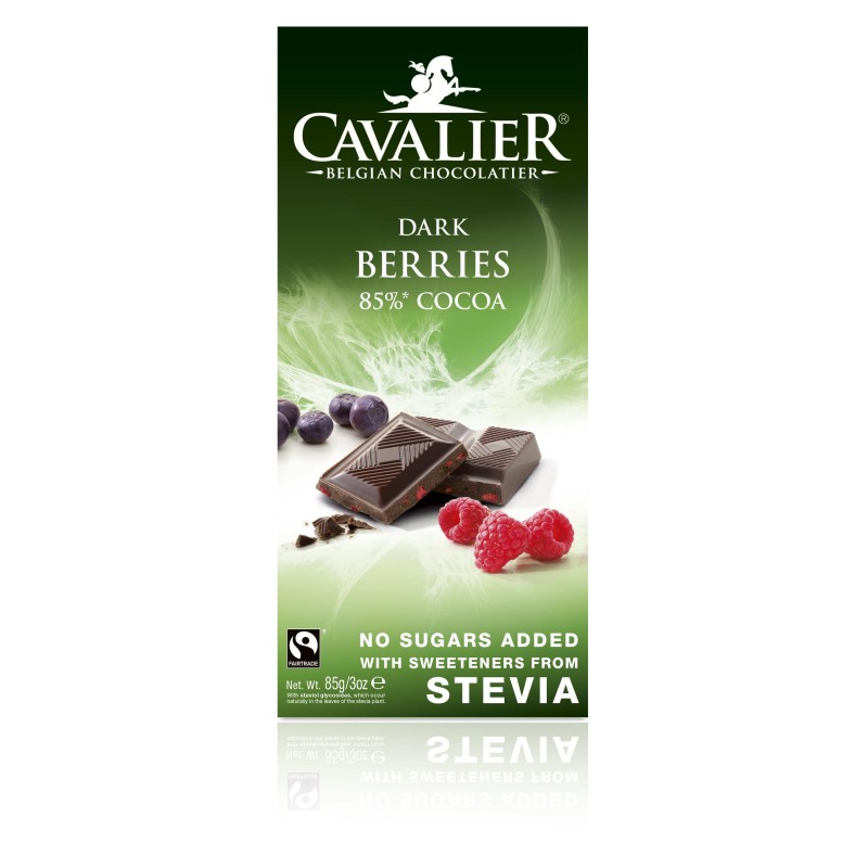 Temna čokolada z malinami 85g Cavalier
