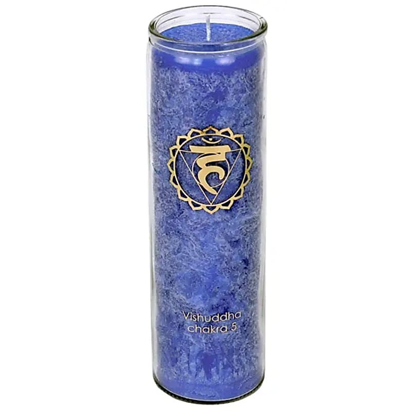 Dišeča sveča 5. čakra modra 21x6,5 cm