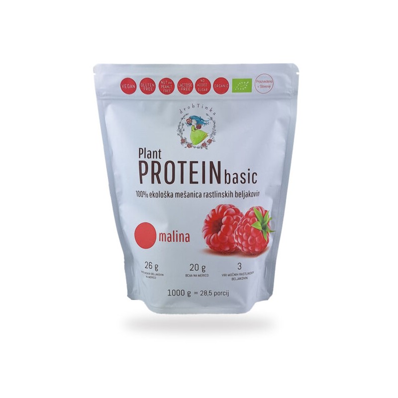 Bio Rastlinske beljakovine basic malina 1 kg Drobtinka