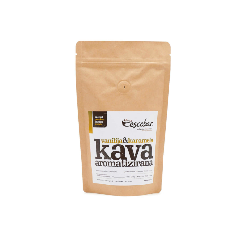 Aromatiozirana kava vanilija karamela, 100 g, Escobar