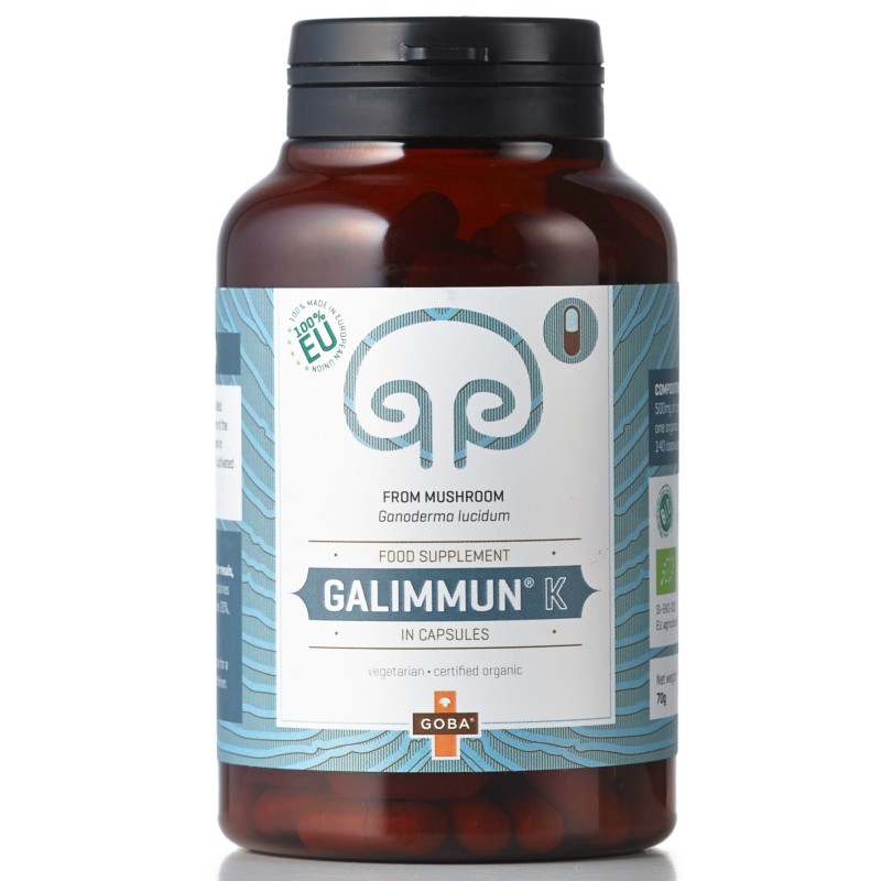 Eko Galimmun - prehransko dopolnilo iz gobe ganoderma lucidum kapsule 140 kapsul Goba