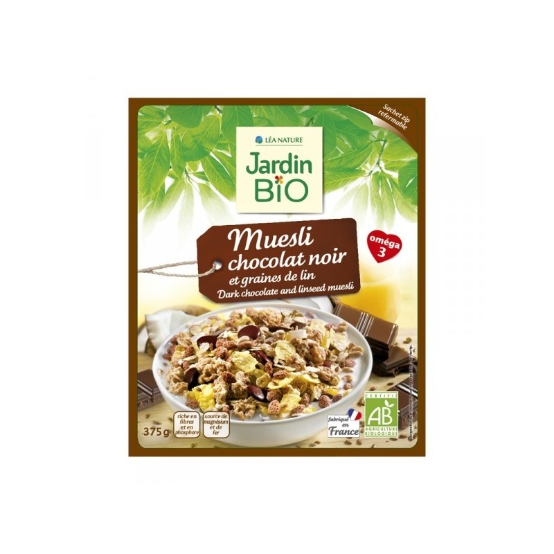 Musli s temno čokolado bio 375g Jardin bio