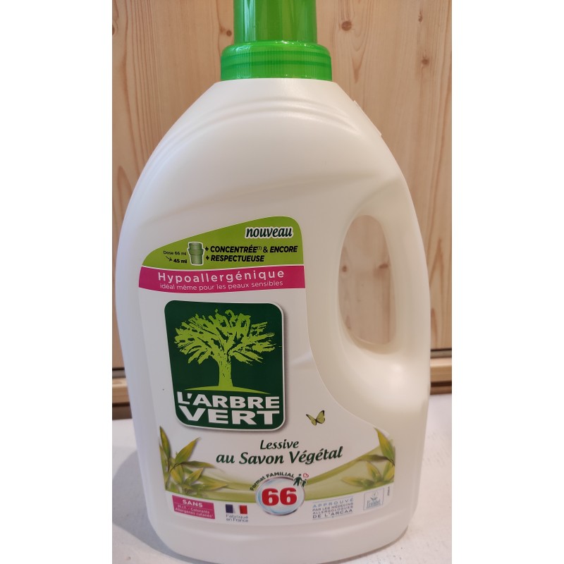 Detergent za belo in barvno perilo, rastlinski vonj, 3 L, 66 pranj, Larbre Vert