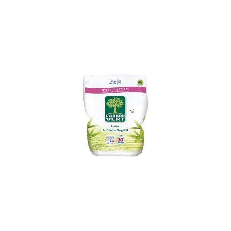 Tekoče pralno sredstvo za belo in barvno perilo rastlinski vonj refil 1,5L, 33 pranj, Larbre Vert