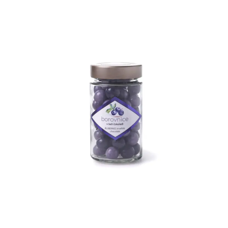 Oblite borovnice v beli čokoladi 125g Lucifer