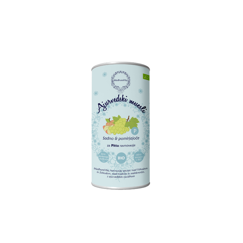 Bio Ajurvedski muesli sadno in pomirjajoče Pitta ravnovesje, 300 g, MadhuraVita