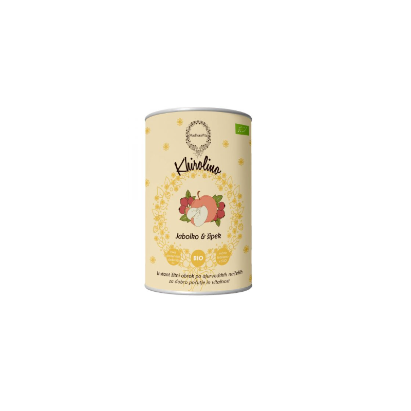 Bio Instant žitni obrok Khirolino Jabolko in Šipek, 330 g, MadihuraVita