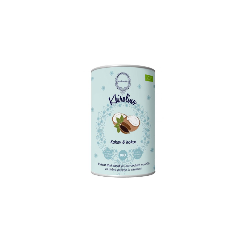 Bio Instant žitni obrok Khirolino Kakav in Kokos, 330 g, MadhuraVita