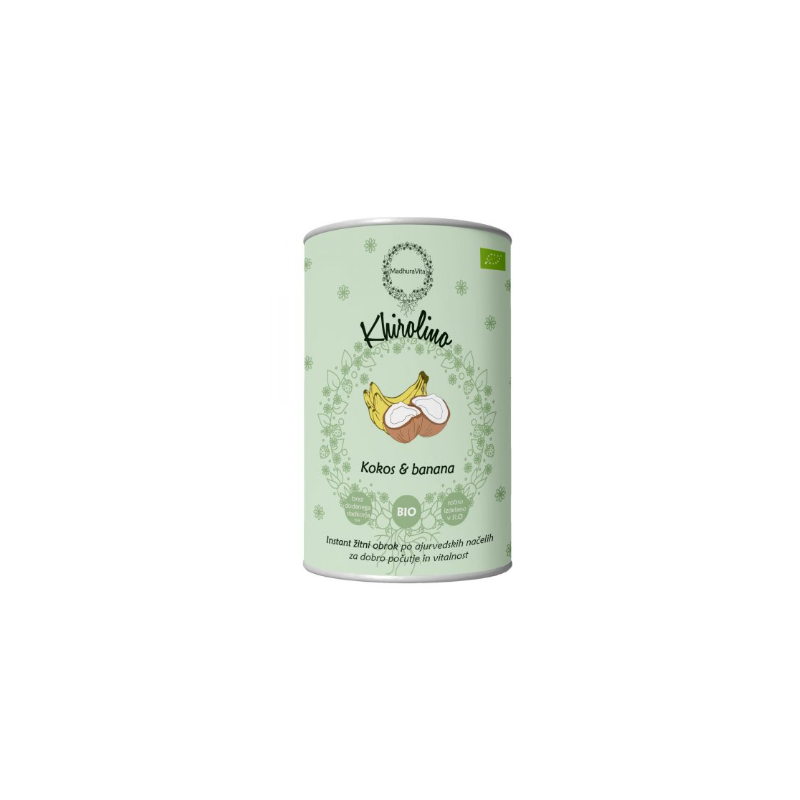 Bio Instant žitni obrok Khirolino Kokos in Banana, 330 g, MadhuraVita