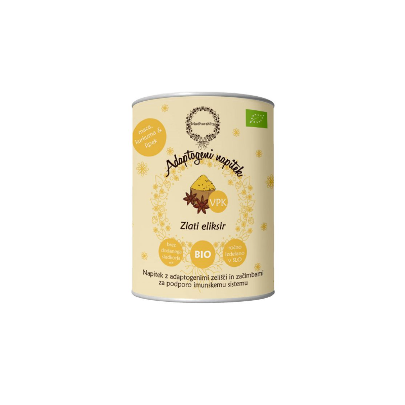 Bio Adaptogeni napitek Zlati eliksir, 130 g, MadhuraVita